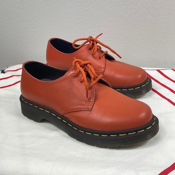 Dr. Martens Shoes - Doc Martens Airwair Orange Leather Women’s Shoes Boots Oxfords Size 7
